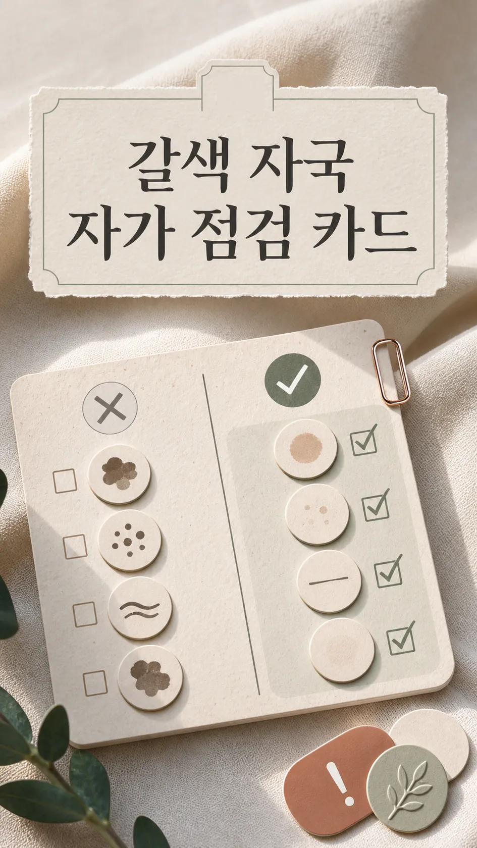 갈색 자국 자가 점검 카드