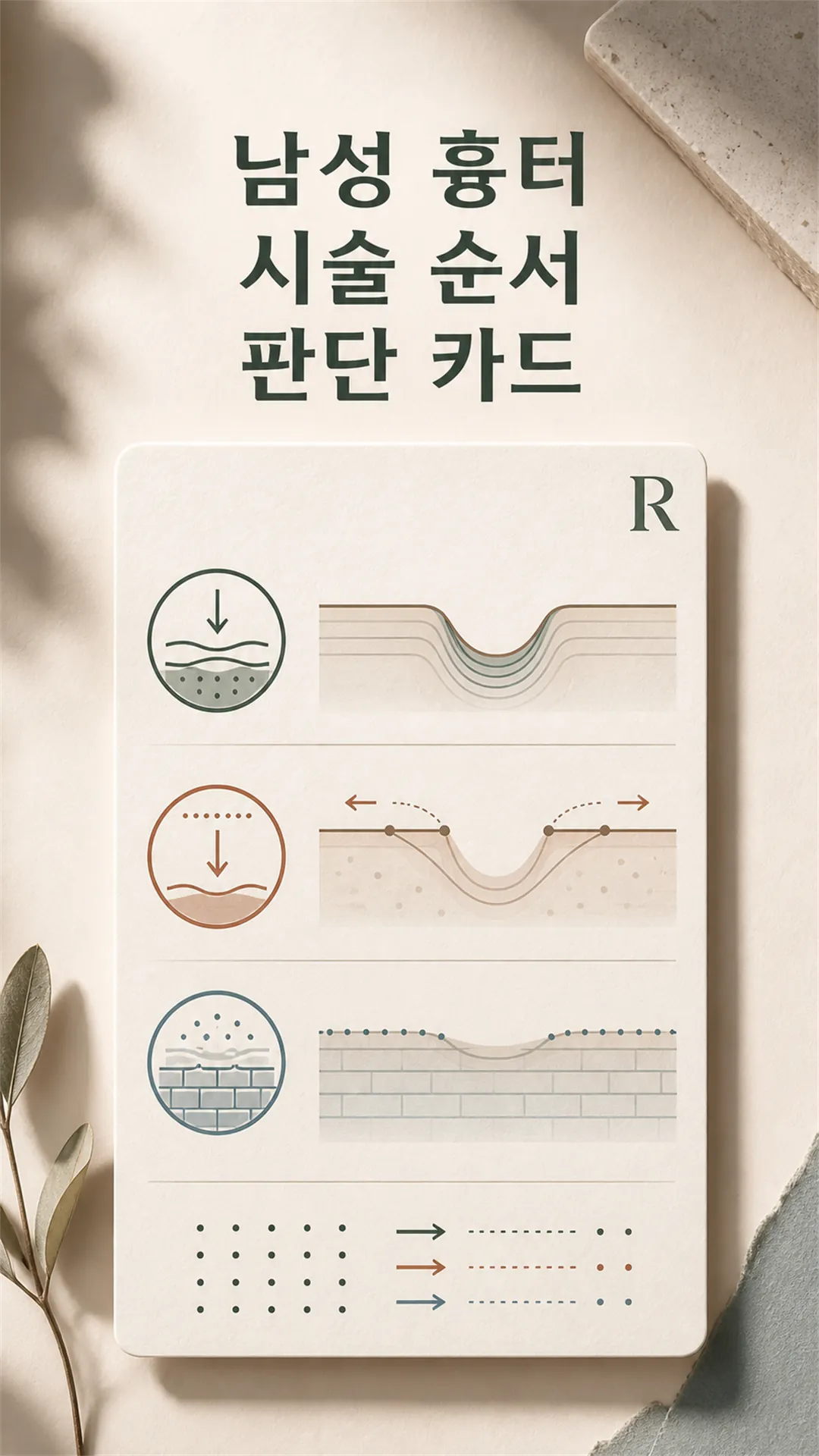 남성 흉터 시술 순서 판단 카드