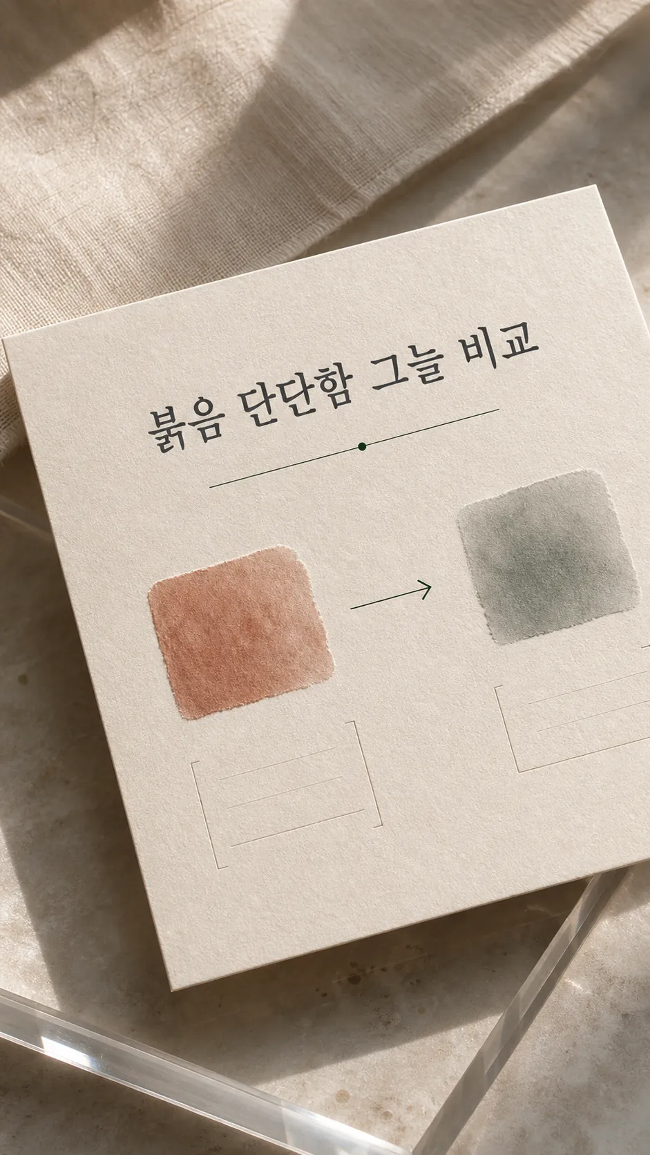 붉음 단단함 그늘 비교