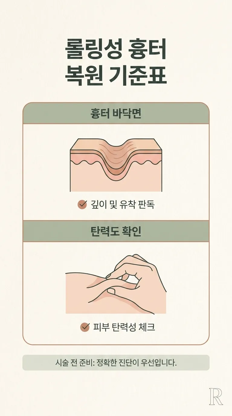 흉터 복원 기준표 판독 과정의 도식
