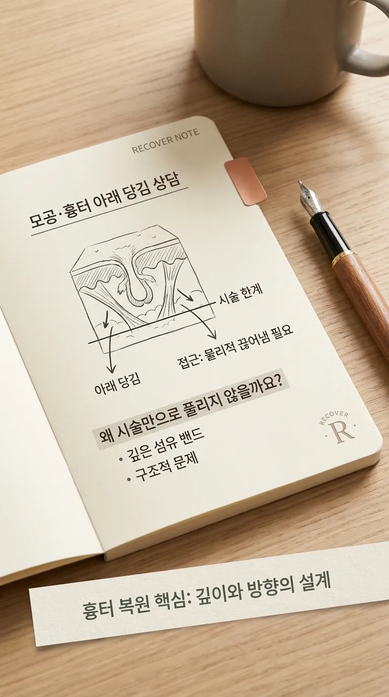 진료실 데스크 위 상담 노트