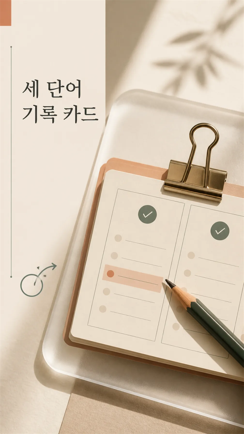 세 단어 기록 카드