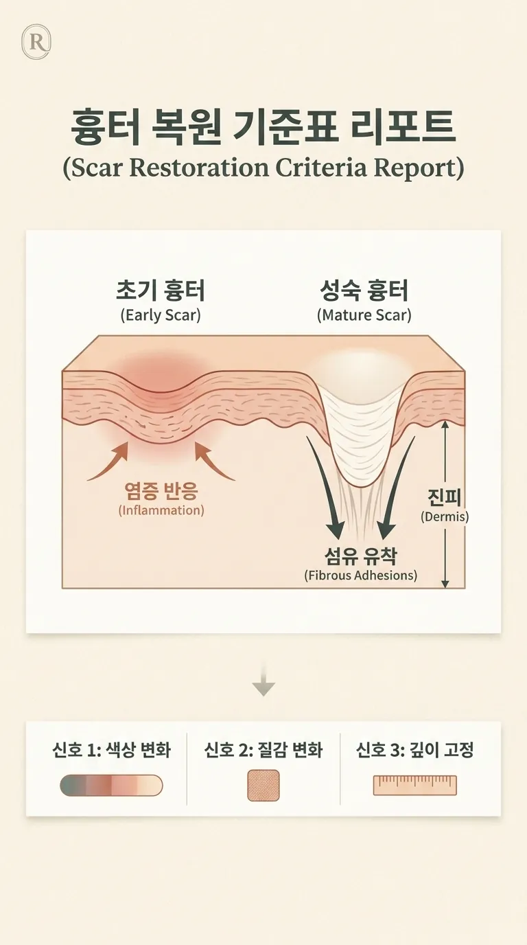 흉터 복원 기준표 리포트 작성