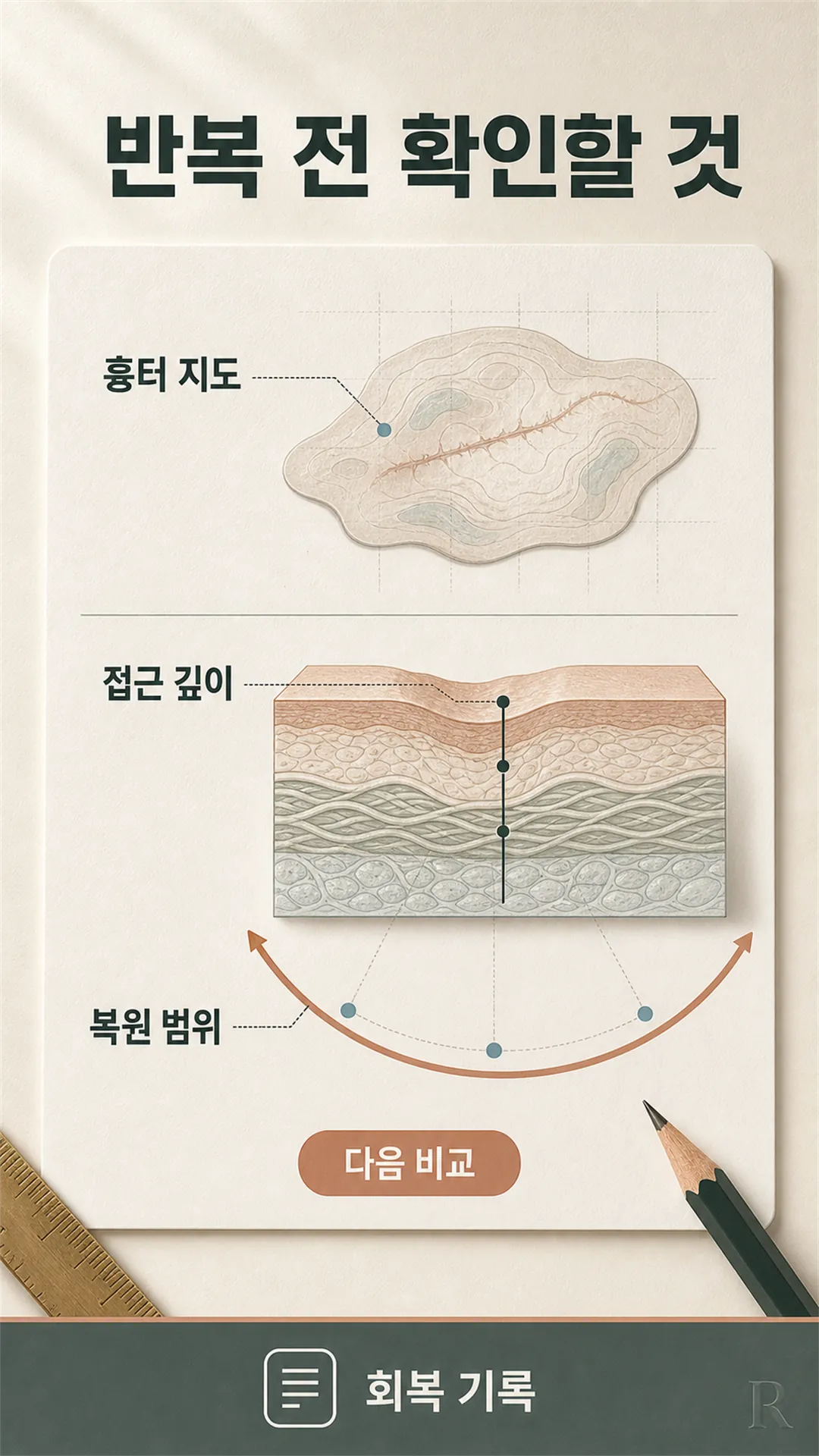 회복 순서 흐름도 (판독→정돈→접근→비교)