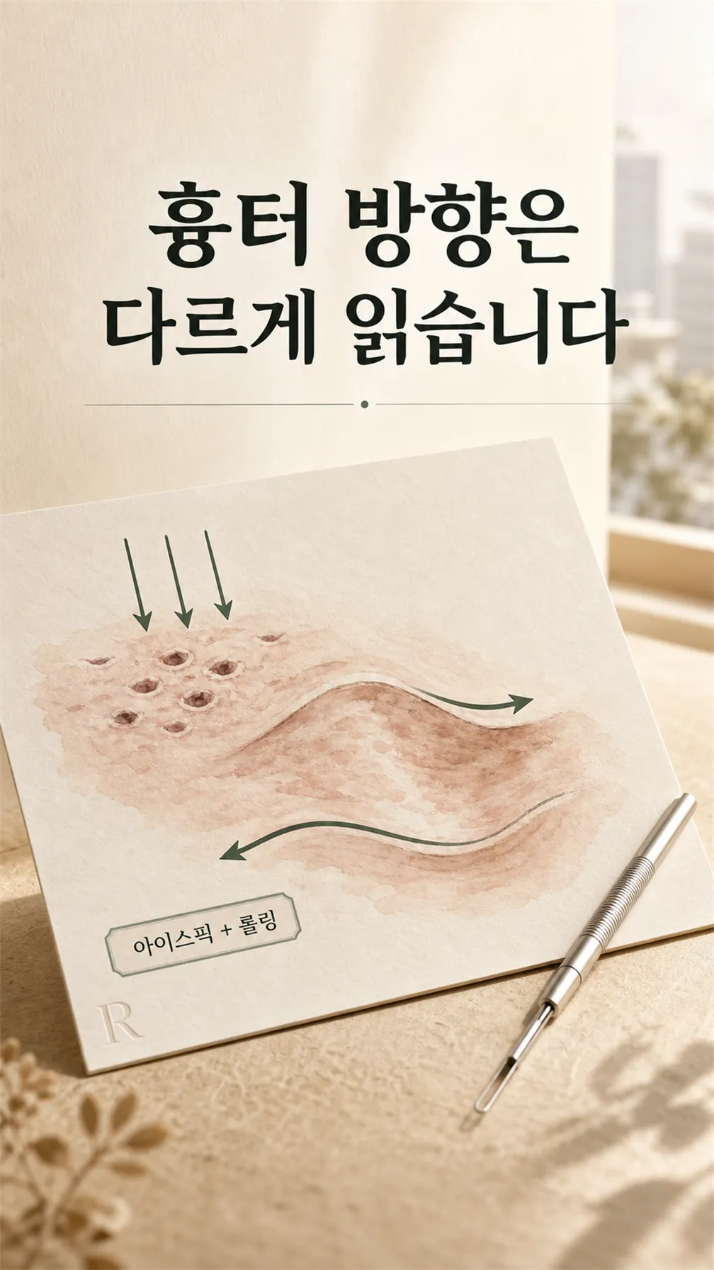 아이보리 여백의 차분한 창가 정경