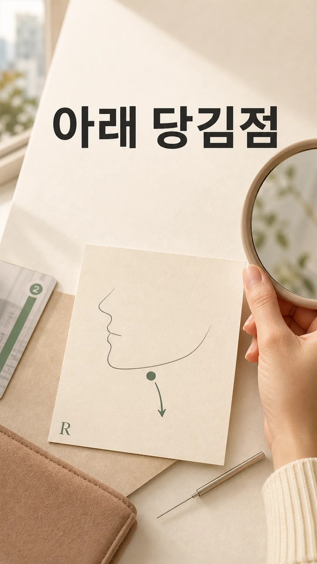 창가 햇살 아래 손등 흉터 클로즈업