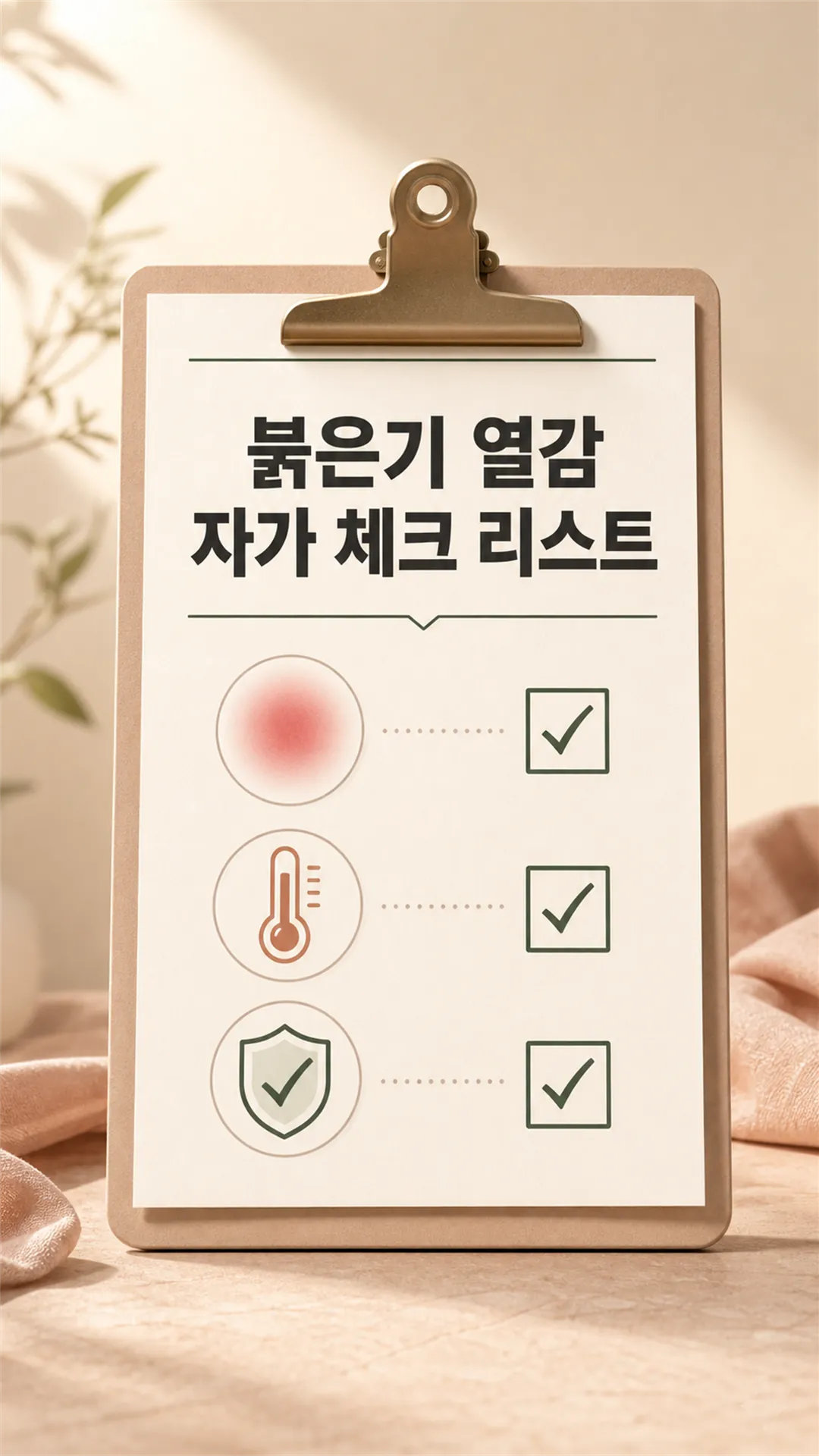 붉은기 열감 자가 체크 리스트