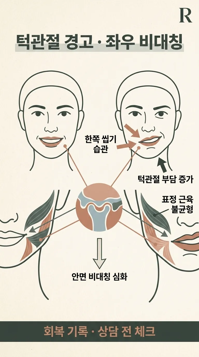 좌우 회복 조건이 다른 표정 비대칭 시각화 (입꼬리 중심)