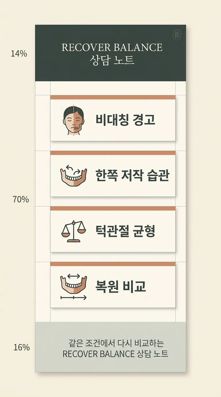 같은 조건에서 다시 비교하는 RECOVER BALANCE 상담 노트