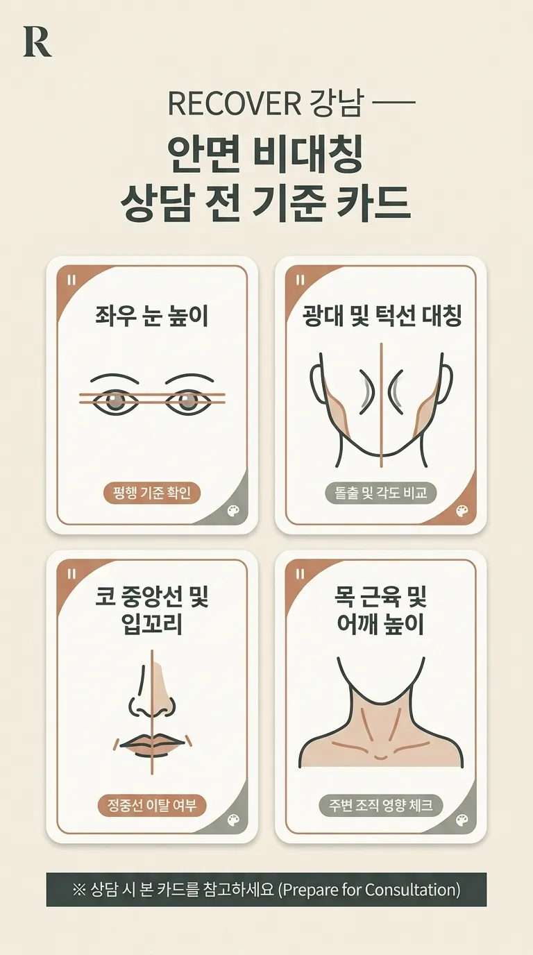 같은 조명과 각도에서 남긴 좌우 비교 기준표