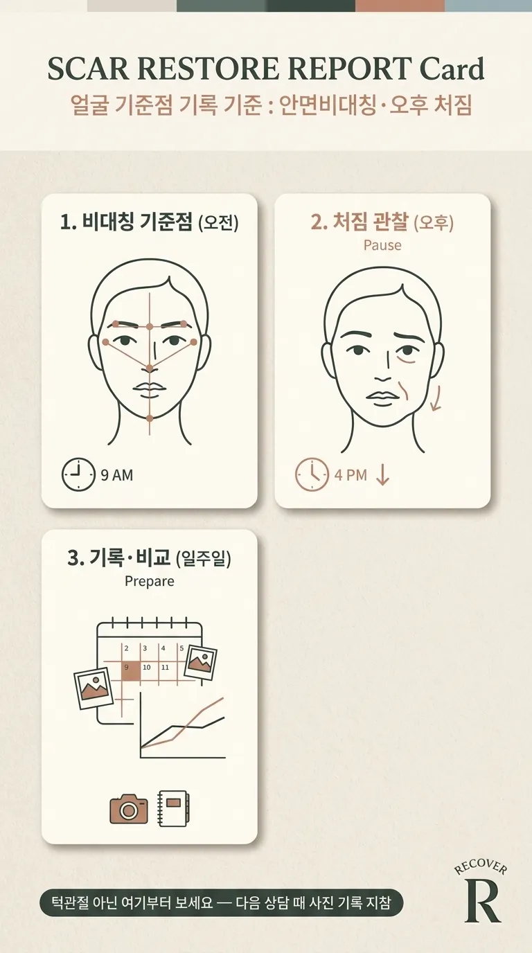 얼굴 기준점 기록 기준 흔적 복원 기준표
