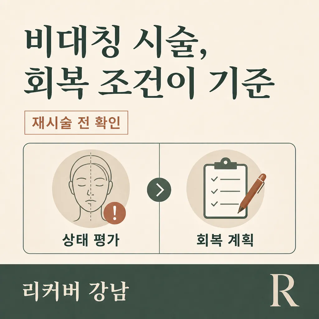 썸네일 - 비대칭 시술 후 다시 돌아오는 이유, 회복 조건을 먼저 봐야 합니다