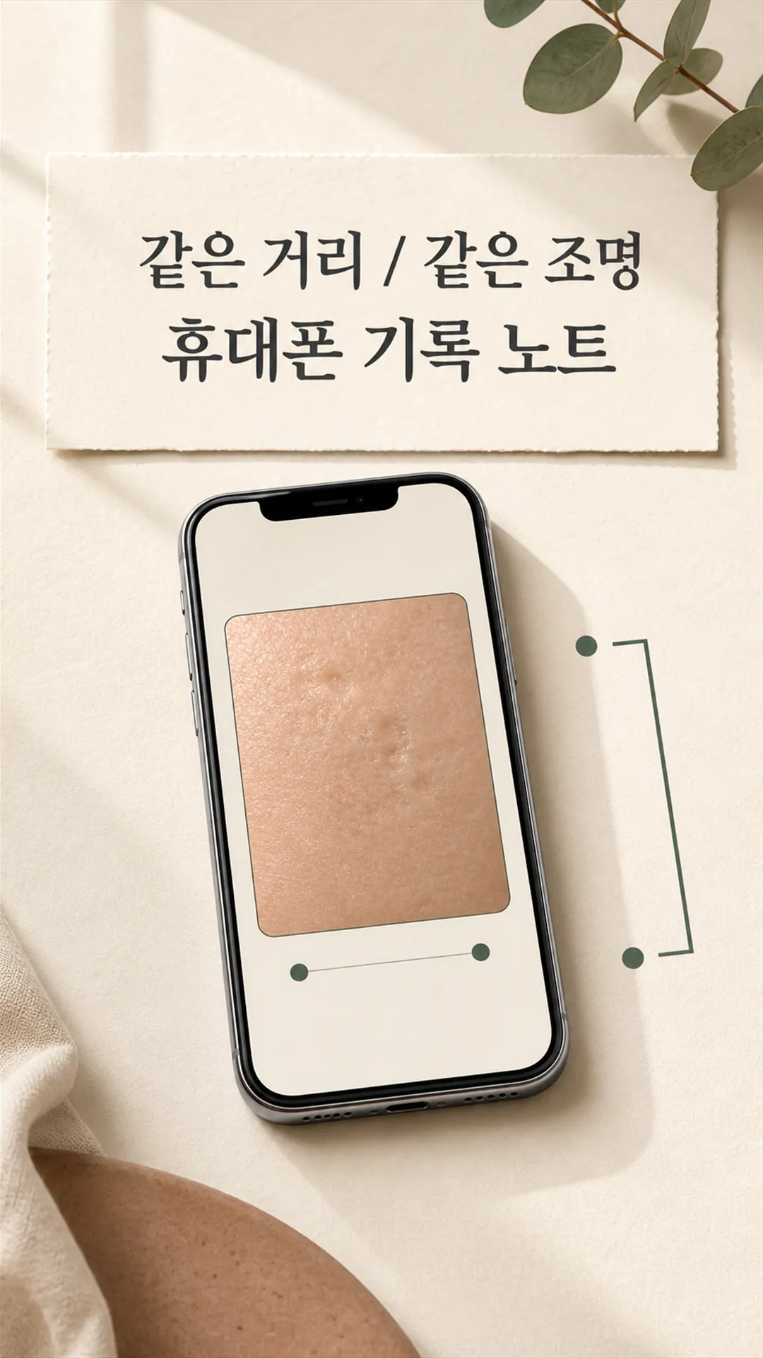 같은 거리·같은 조명 휴대폰 기록 노트 클로즈업