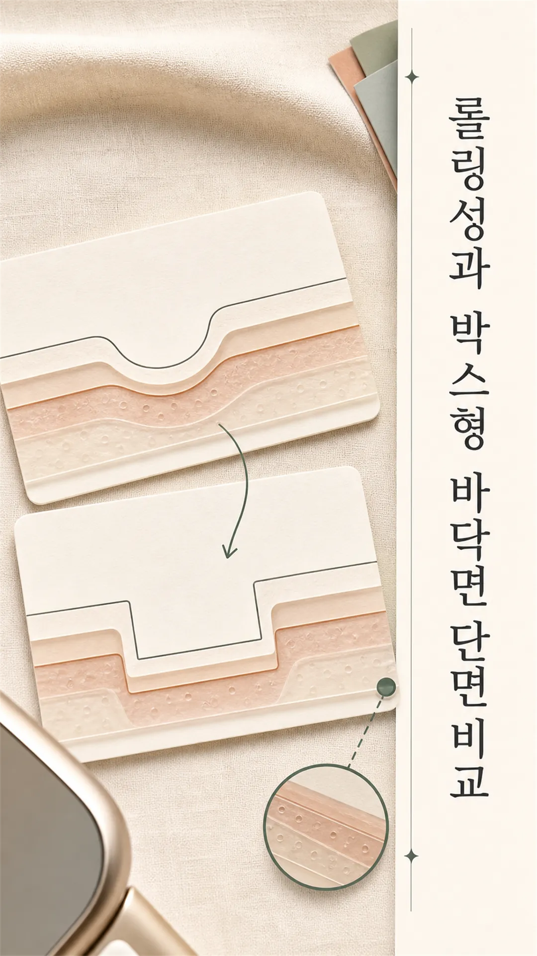 롤링성과 박스형 바닥면 단면 비교 모식도