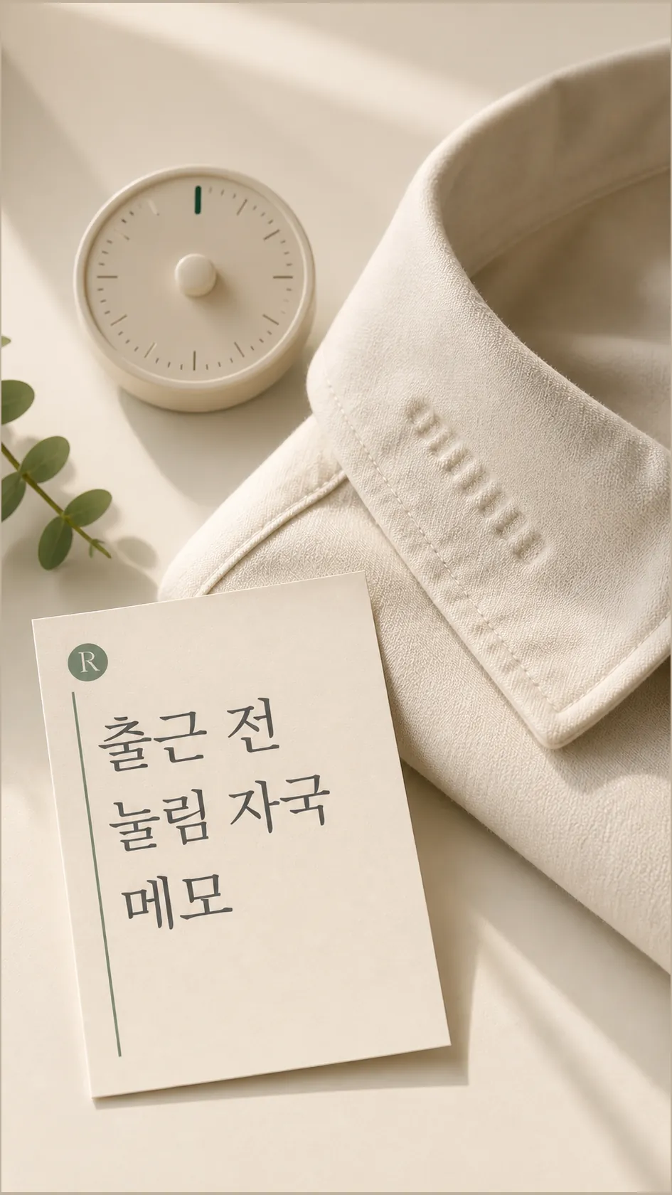 출근 전 눌림 자국 메모