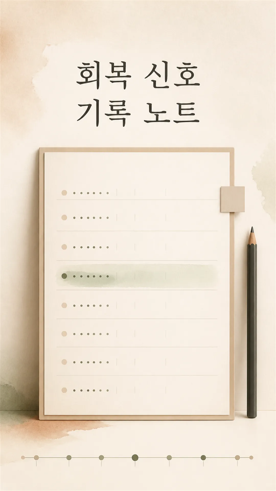 회복 신호 기록 노트 정물