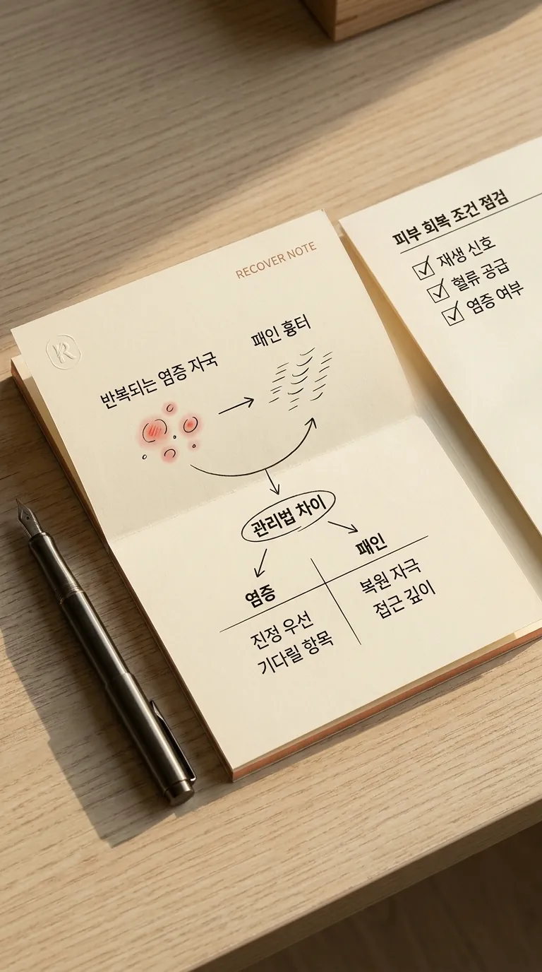 피부 회복 조건을 점검하는 상담 노트