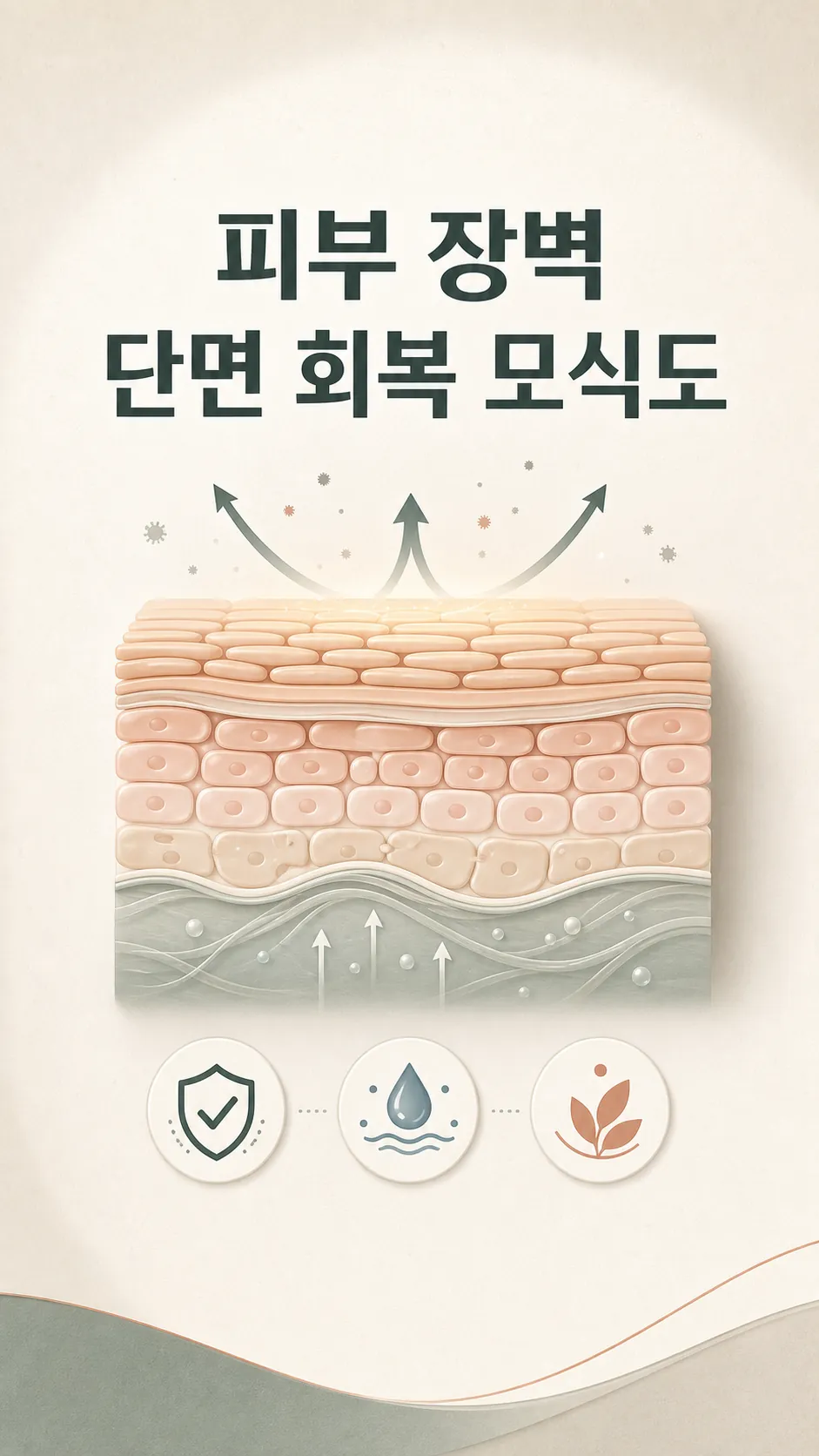 피부 장벽 단면 회복 모식도