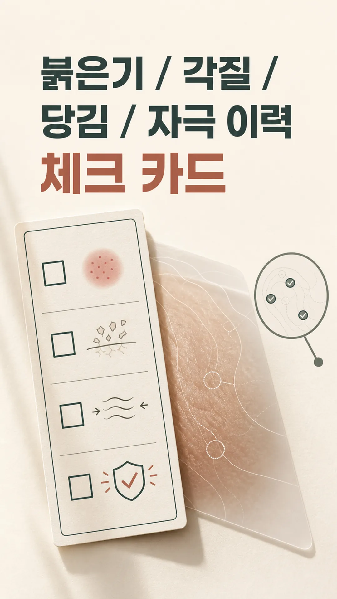 붉은기·각질·당김·자극 이력 체크 카드