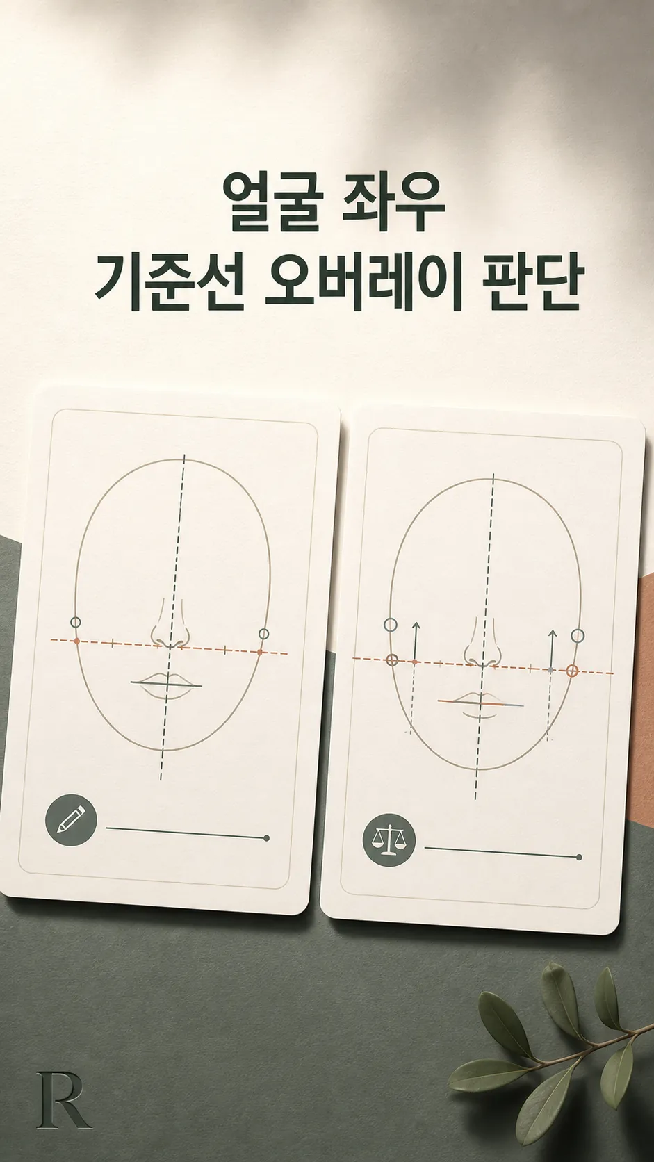 얼굴 좌우 기준선 오버레이 판단 카드