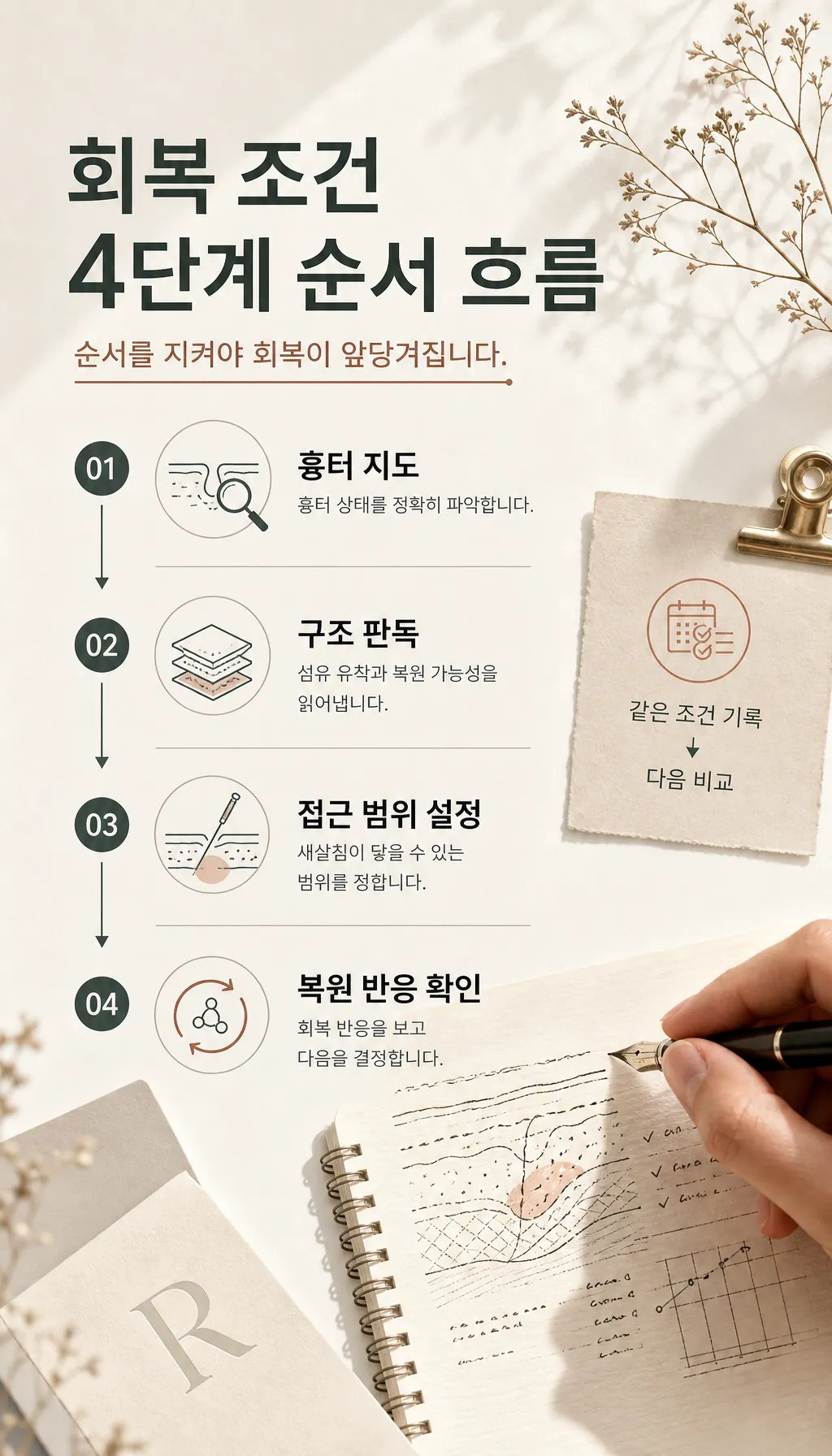 회복 조건 4단계 순서 흐름