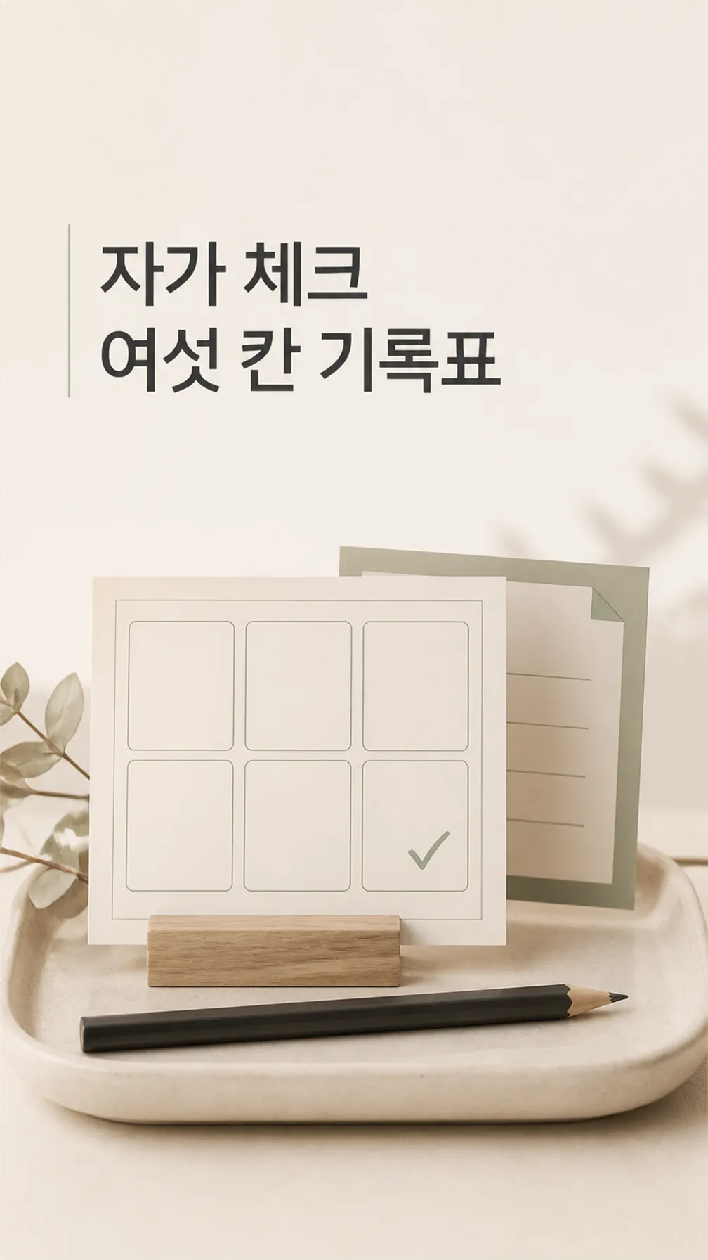 자가 체크 여섯 칸 기록표