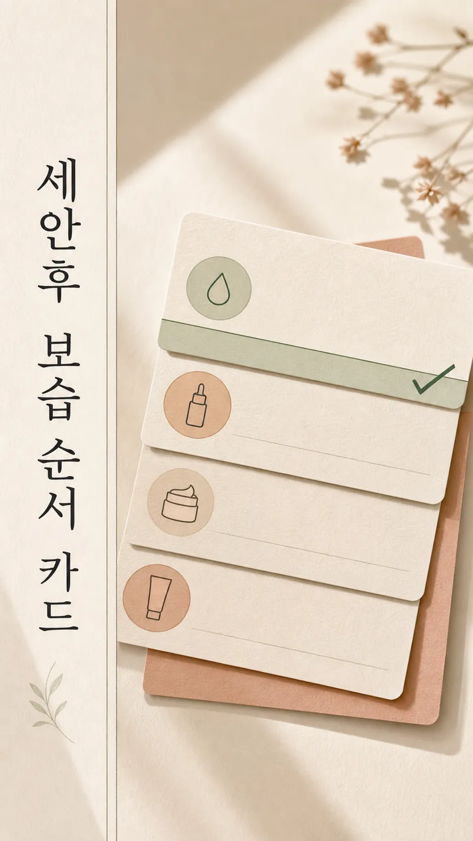 세안 후 보습 순서 카드