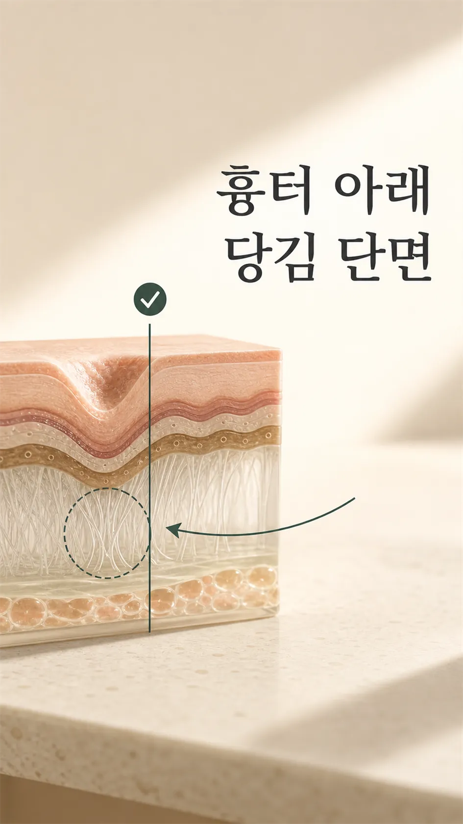 흉터 아래 당김 단면