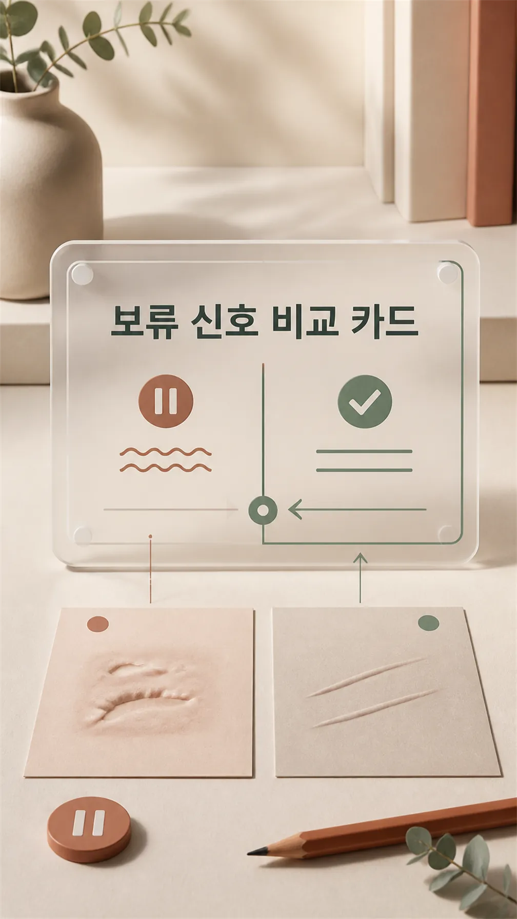 보류 신호 비교 카드