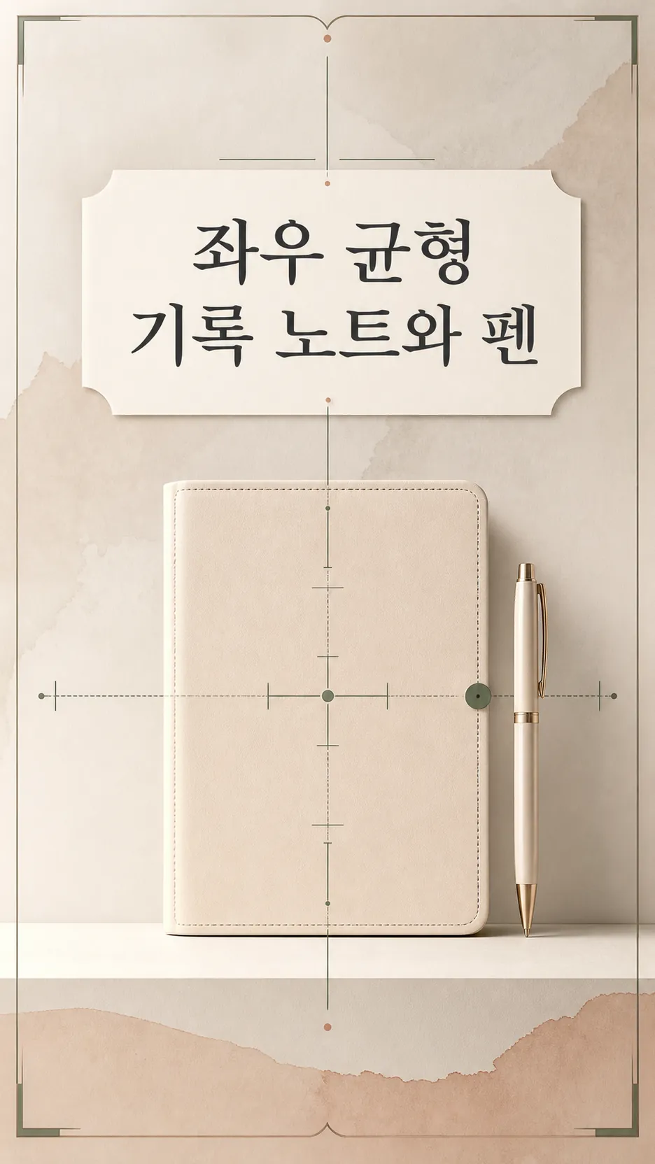 좌우 균형 기록 노트와 펜 클로즈업