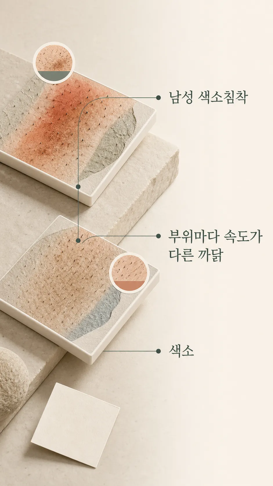 턱수염 부위 기록 비교 장면