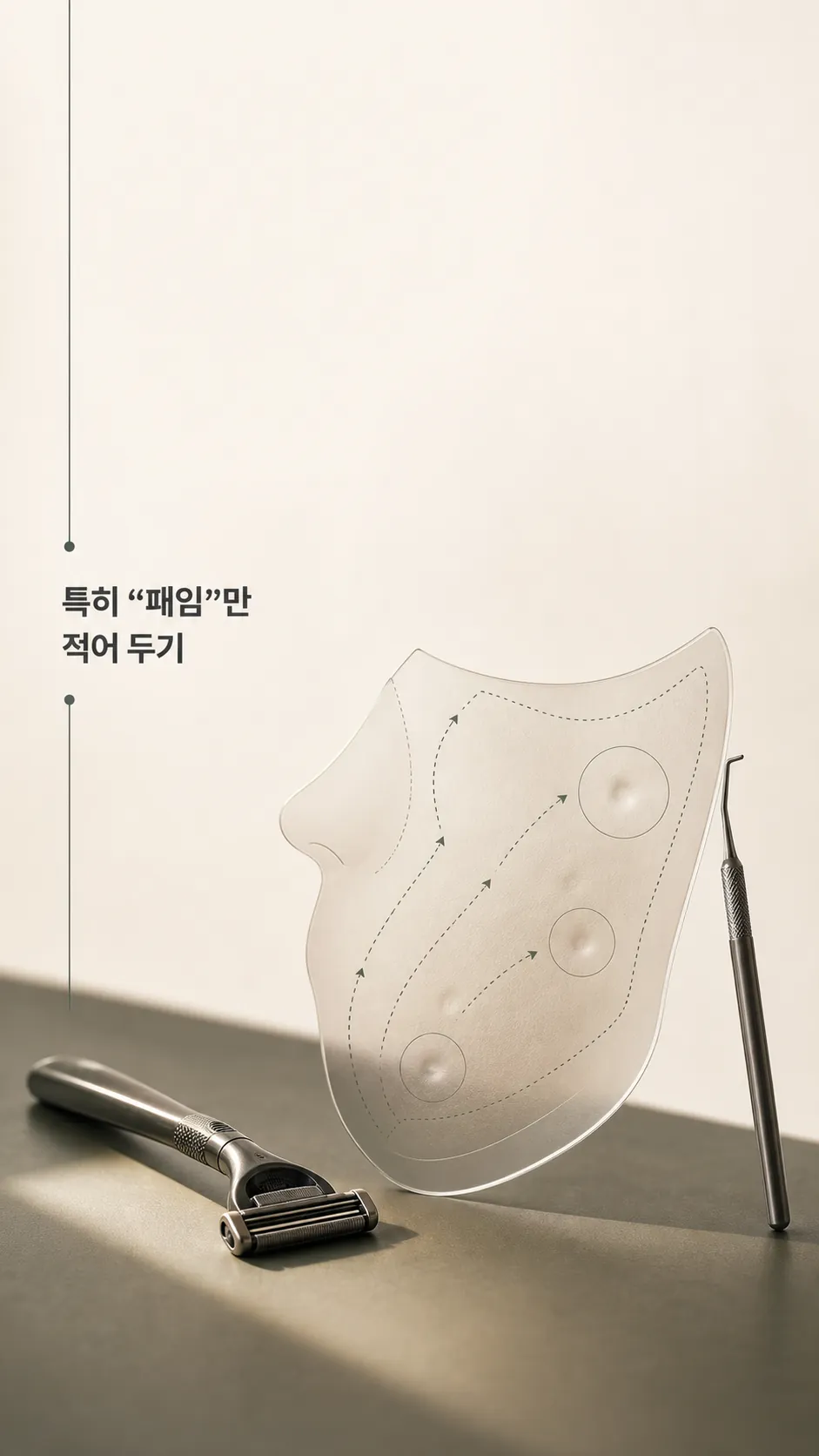 볼 부위 표시와 생활 자극 아이콘 오버레이