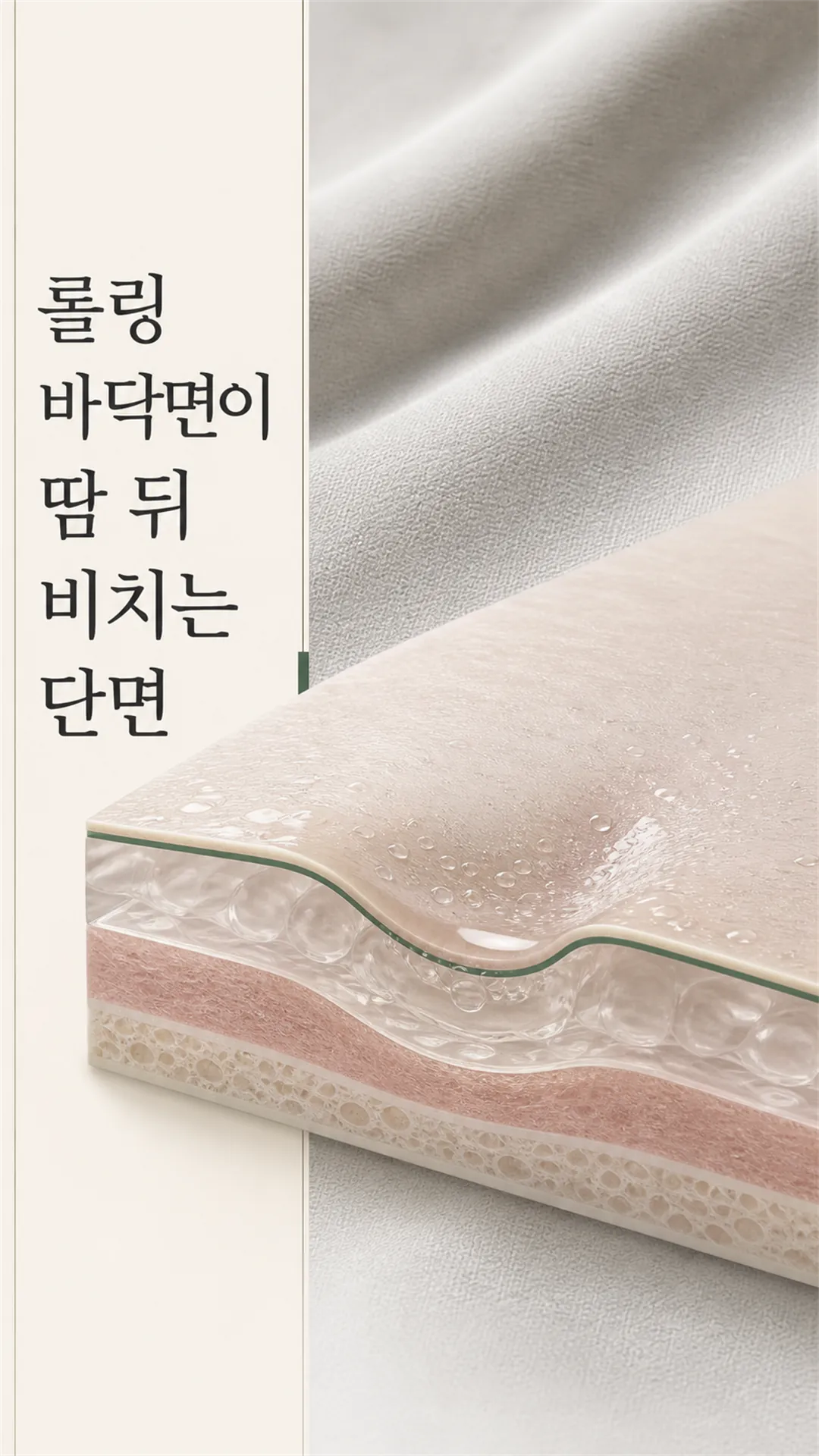롤링 바닥면이 땀 뒤 비치는 단면 모식도