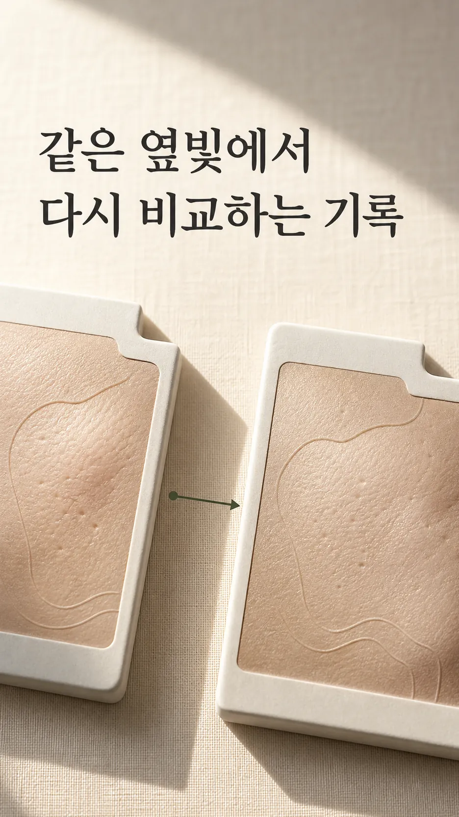 같은 옆빛에서 다시 비교하는 기록 정물