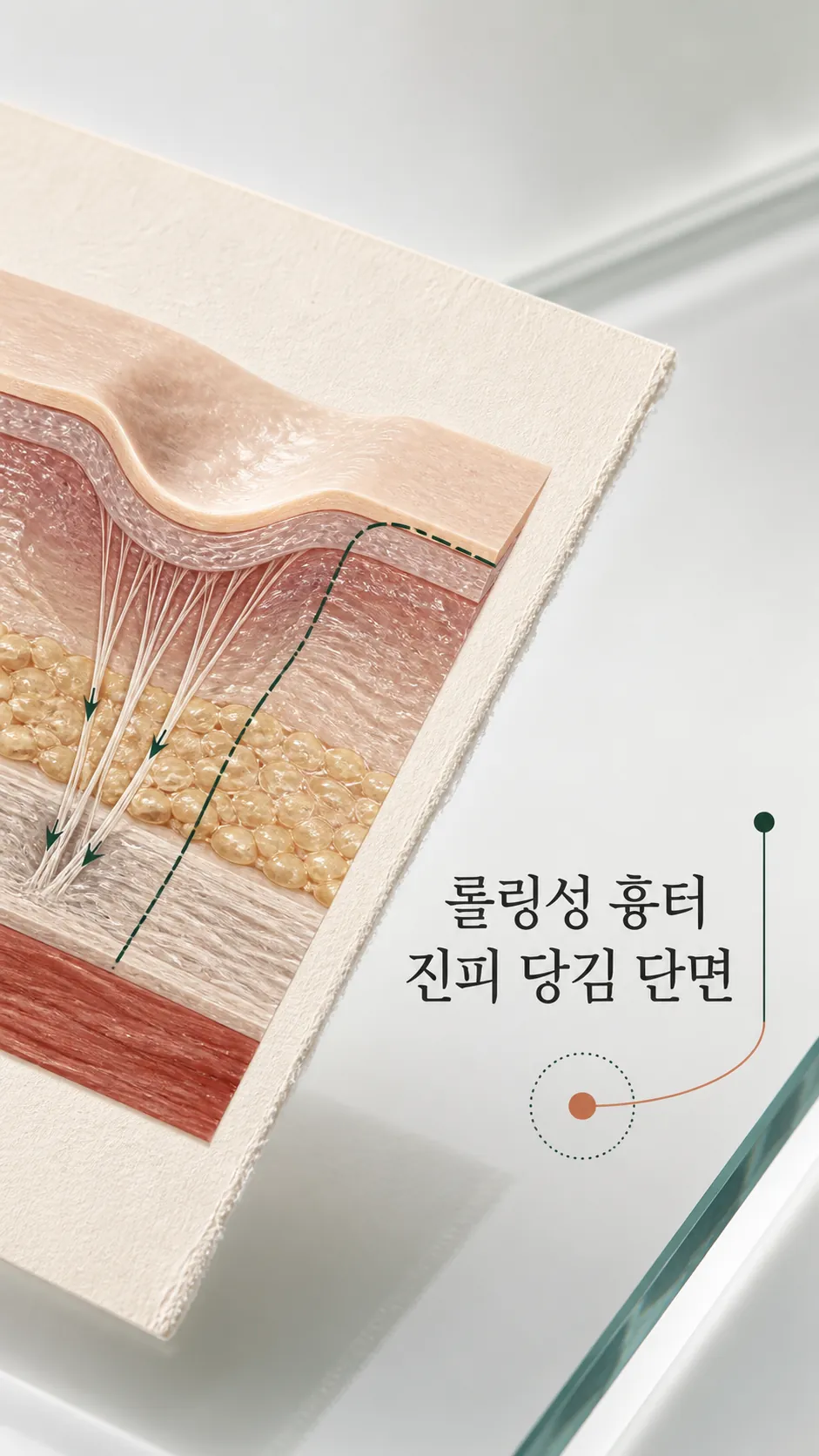 롤링성 흉터 진피 당김 단면