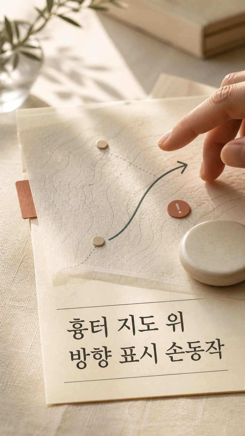 흉터 지도 위 방향 표시 손동작