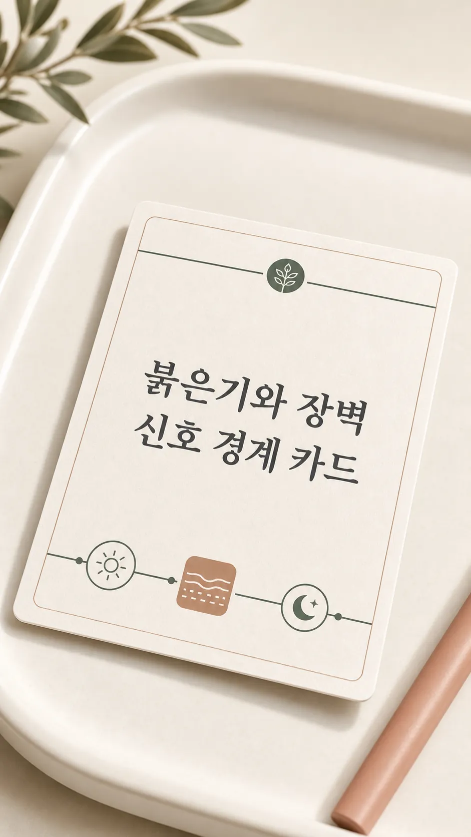 붉은기와 장벽 신호 경계 카드