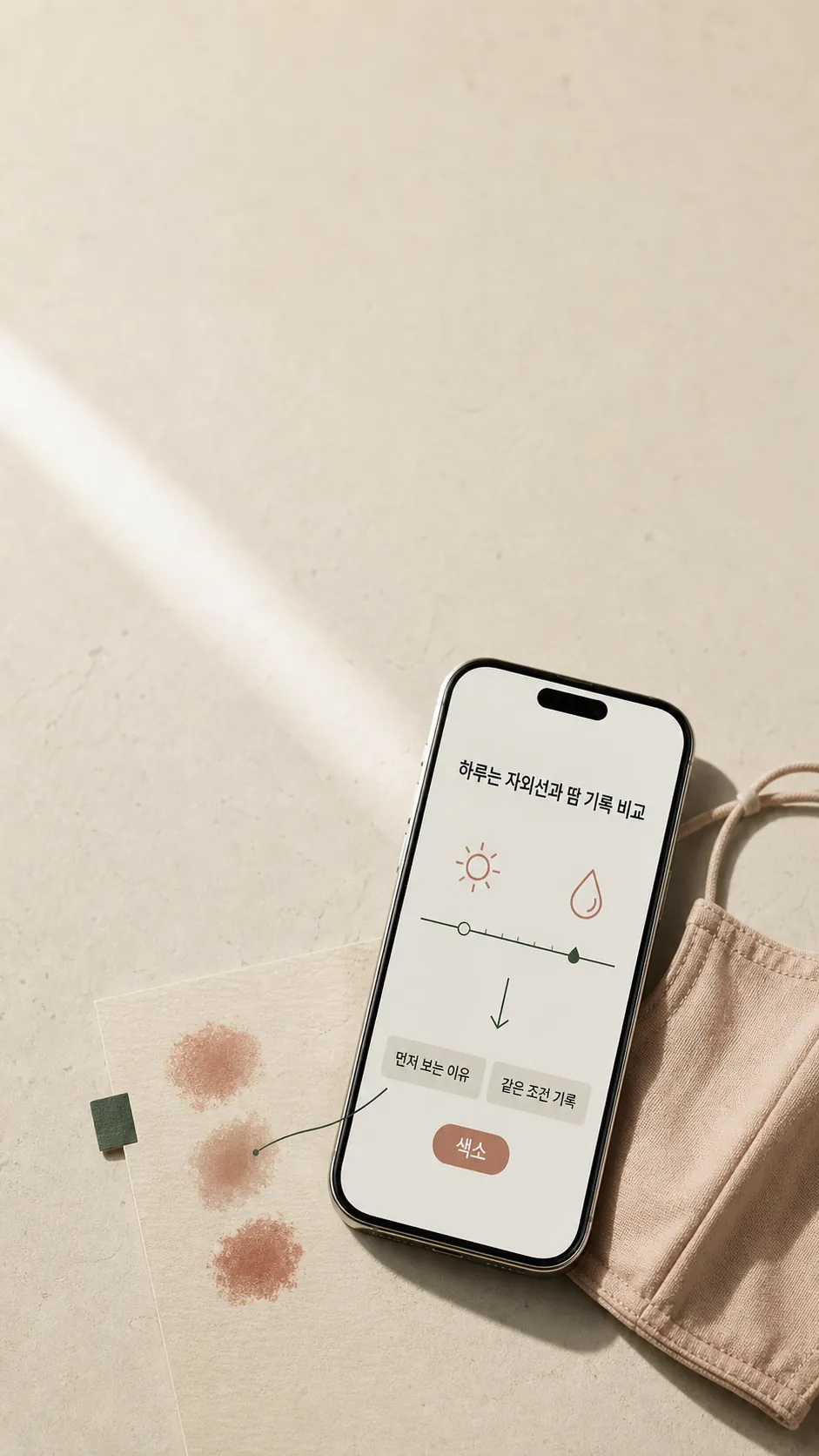 도는 하루는 자외선과 땀 기록 비교 장면