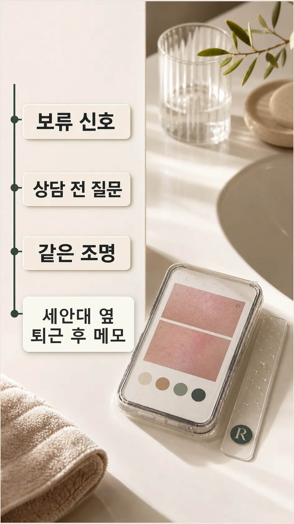 세안대 옆 퇴근 후 메모