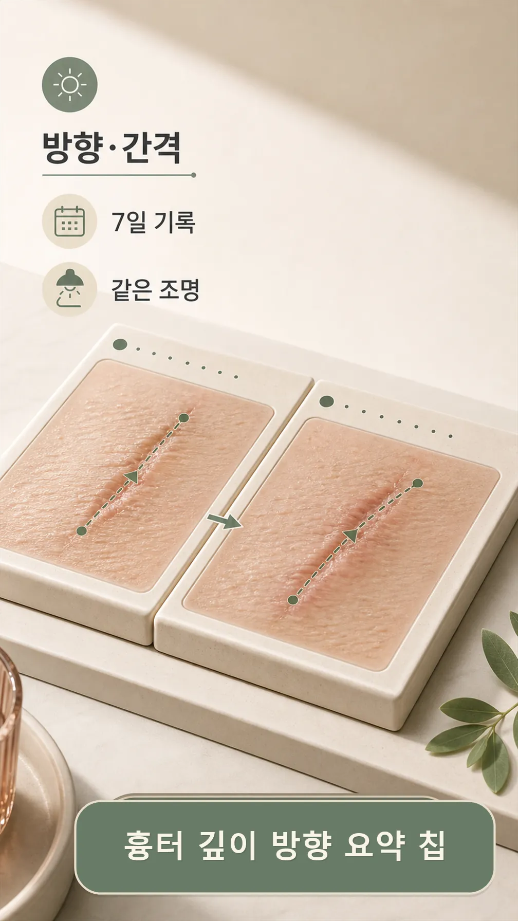 흉터 깊이 방향 요약 칩