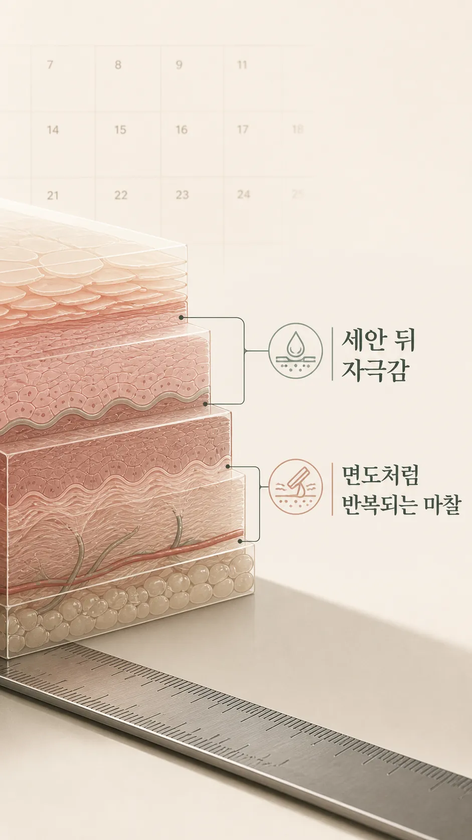 피부 장벽 단면 모식도