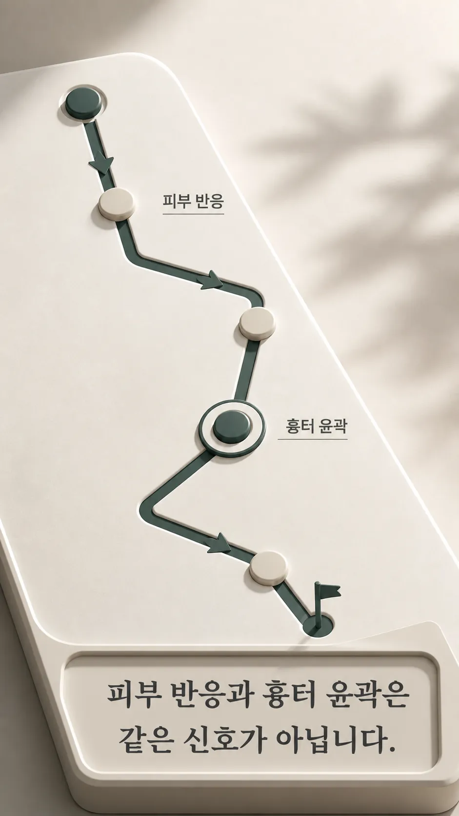 자극 확인부터 주의 신호까지 단계 흐름도