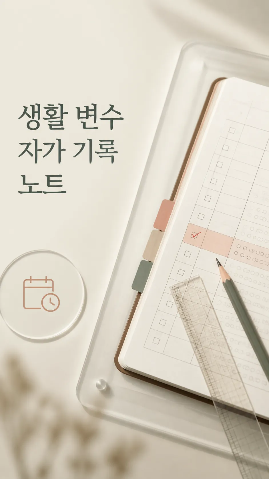 생활 변수 자가 기록 노트 클로즈업