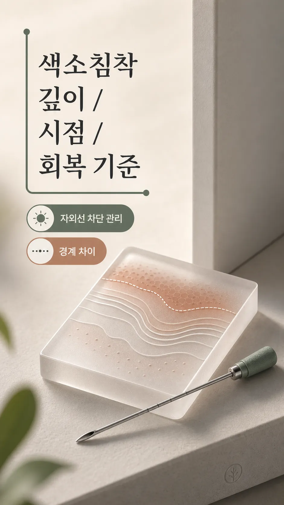 색소침착 깊이·시점·회복 기준 3라벨 요약