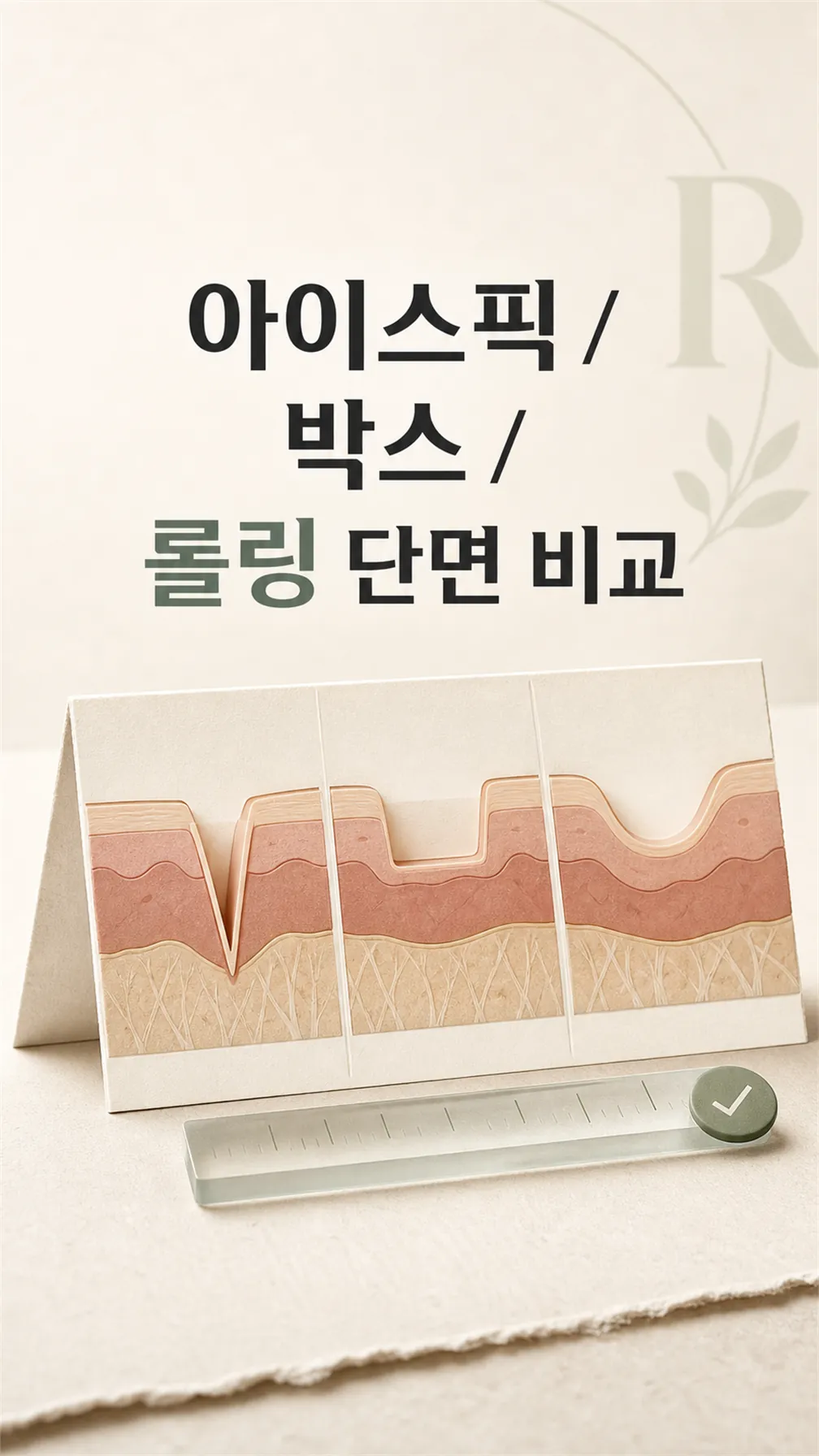아이스픽·박스·롤링 단면 비교