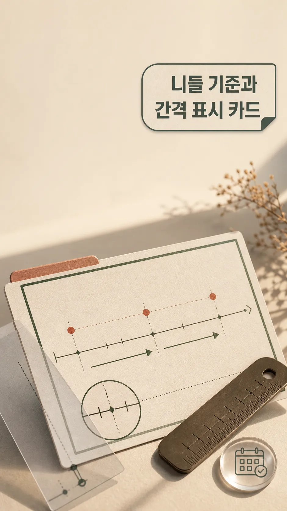 니들 기준과 간격 표시 카드