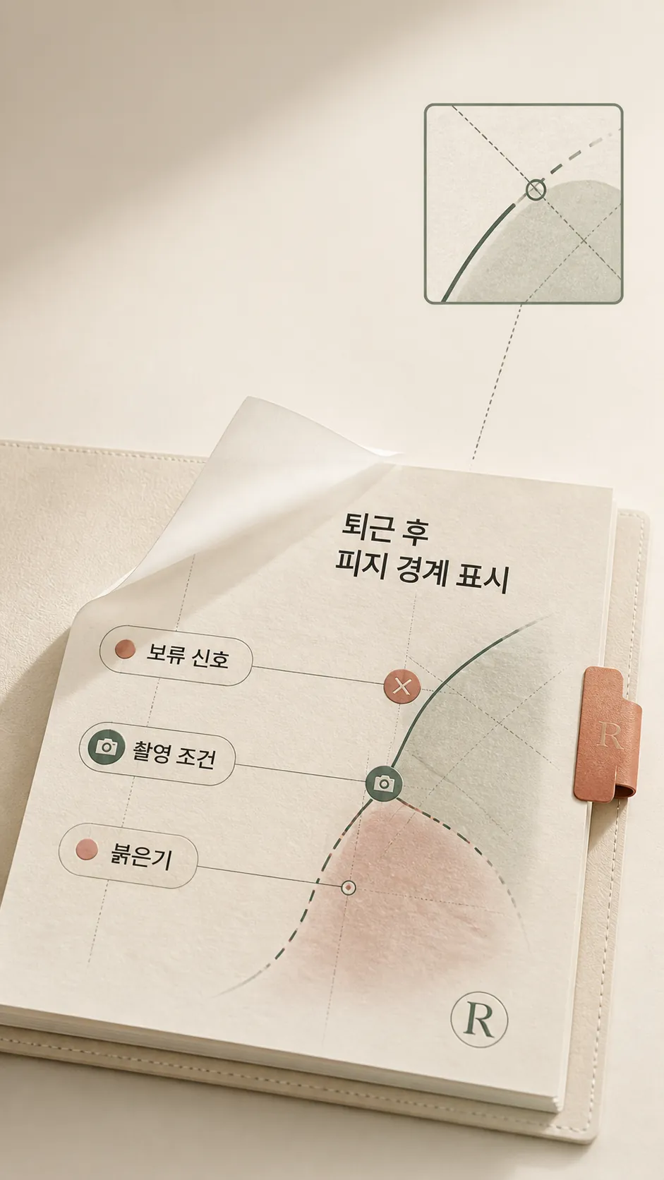 퇴근 후 피지 경계 표시