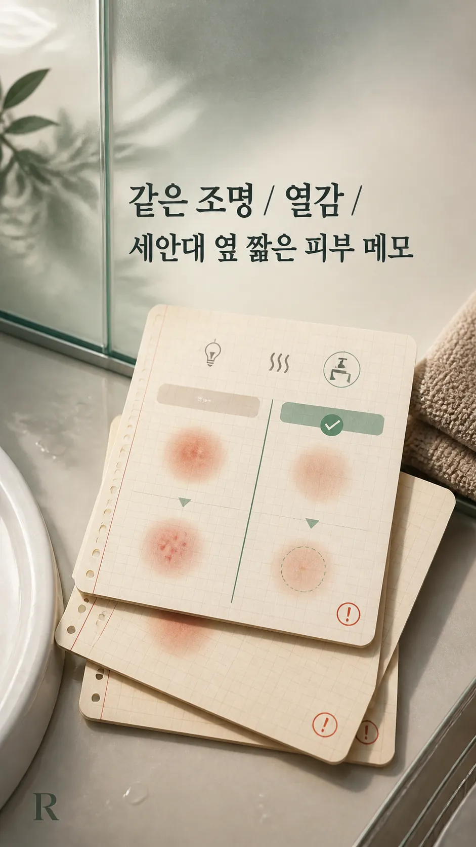 세안대 옆 짧은 피부 메모
