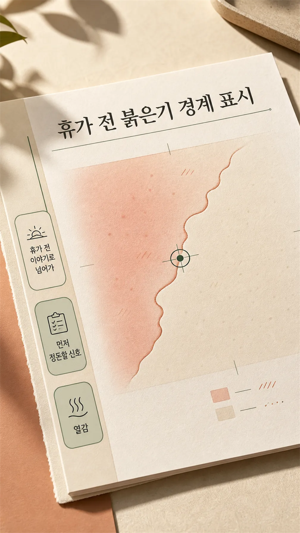 휴가 전 붉은기 경계 표시
