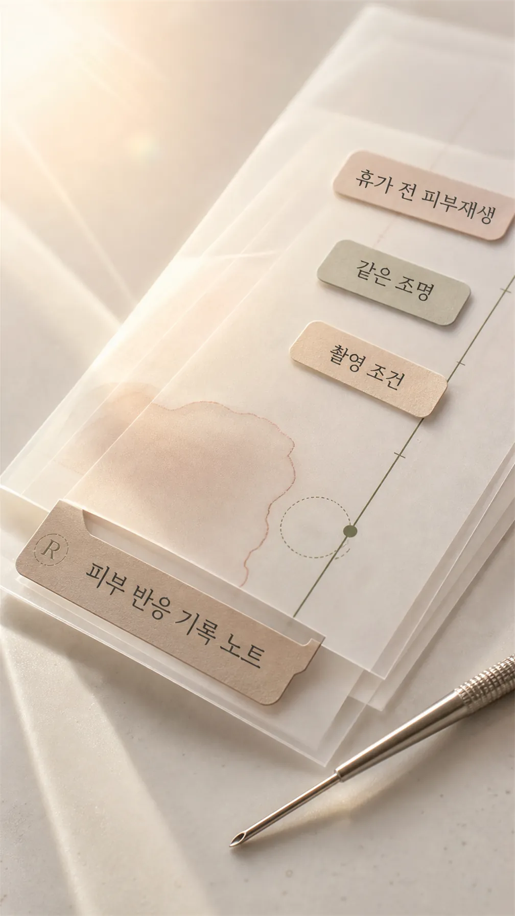 피부 반응 기록 노트 정물